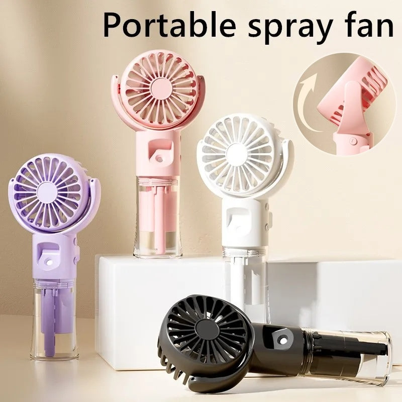 Portable Spray Fan 4 Vitesses – Brumisateur & Ventilateur Rechargeable USB