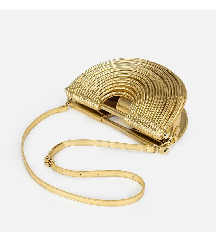 Fashionable Bamboo Fiber Woven Handbag Women's Clutch Bag Personalized High-End Sensation Soft Shell Bag Mobile Phone Pocket