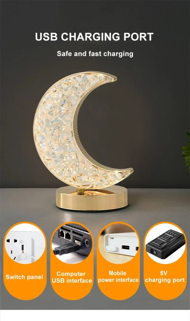 Lampe de table LED de chevet USB,