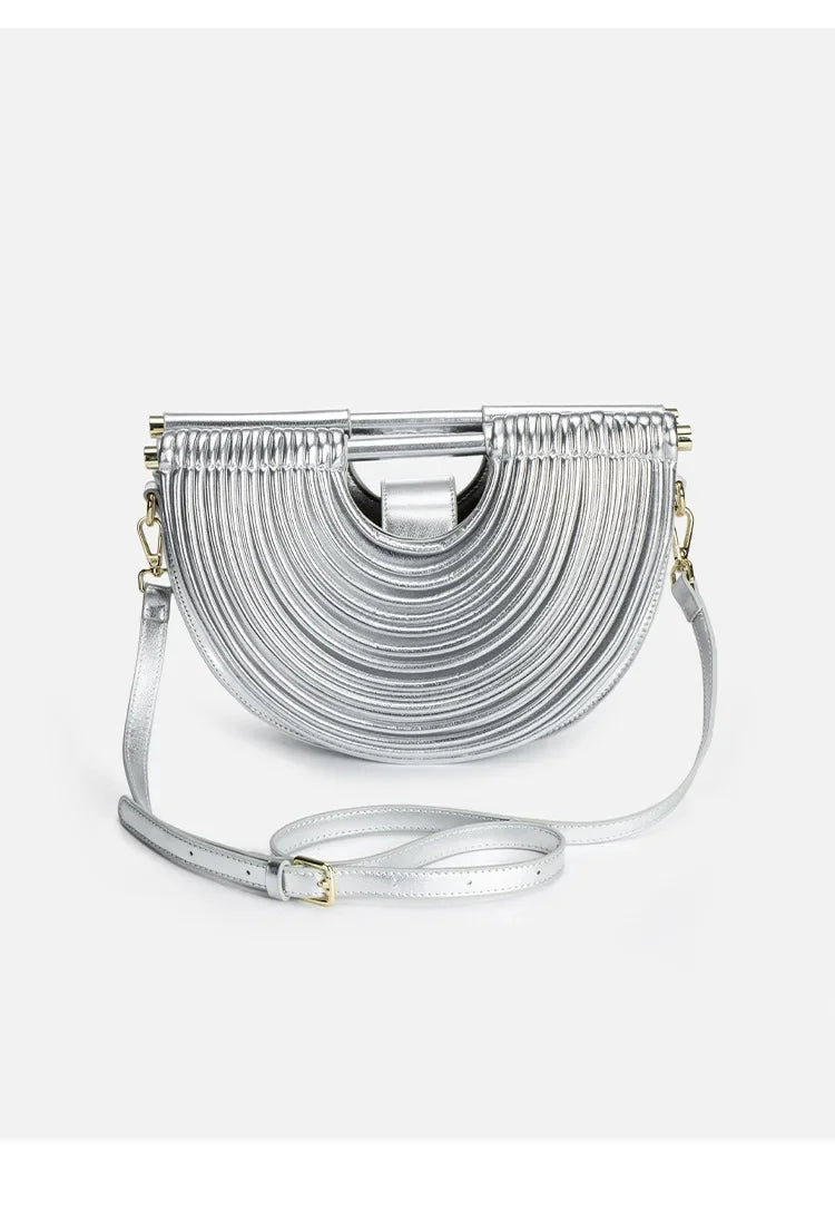 Fashionable Bamboo Fiber Woven Handbag Women's Clutch Bag Personalized High-End Sensation Soft Shell Bag Mobile Phone Pocket