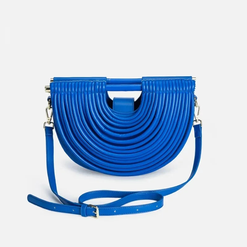 Fashionable Bamboo Fiber Woven Handbag Women's Clutch Bag Personalized High-End Sensation Soft Shell Bag Mobile Phone Pocket