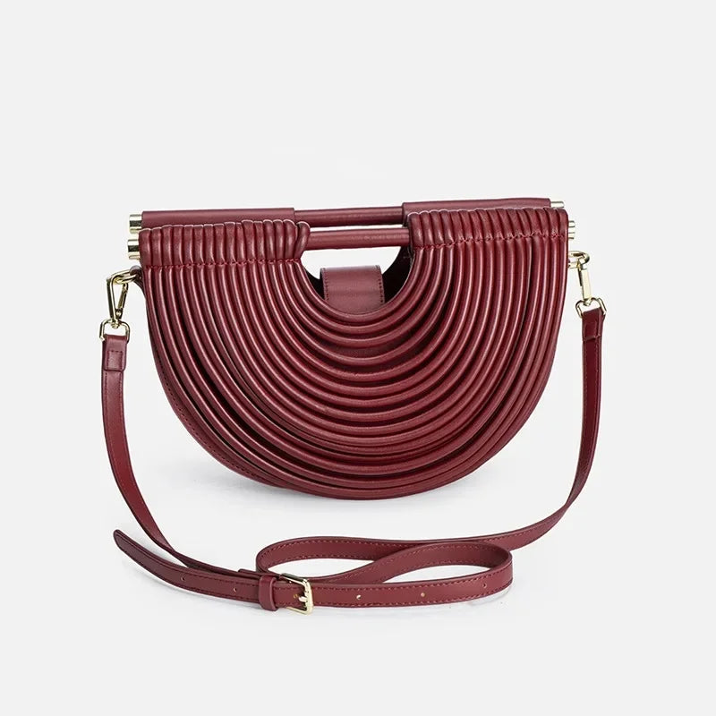 Fashionable Bamboo Fiber Woven Handbag Women's Clutch Bag Personalized High-End Sensation Soft Shell Bag Mobile Phone Pocket