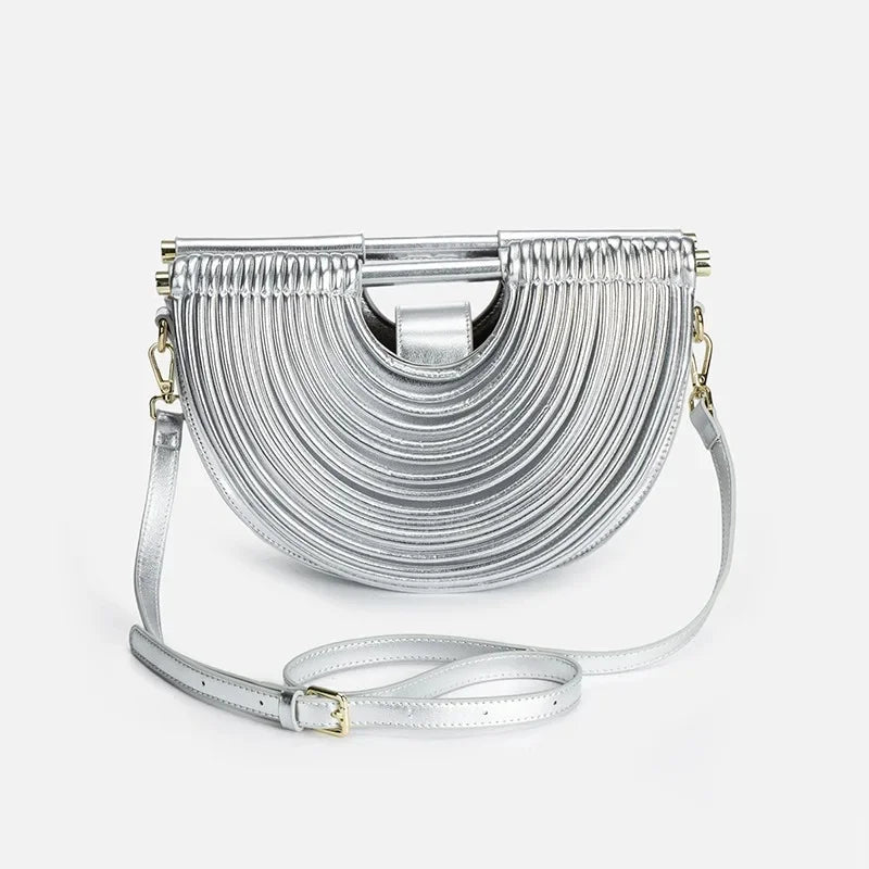 Fashionable Bamboo Fiber Woven Handbag Women's Clutch Bag Personalized High-End Sensation Soft Shell Bag Mobile Phone Pocket