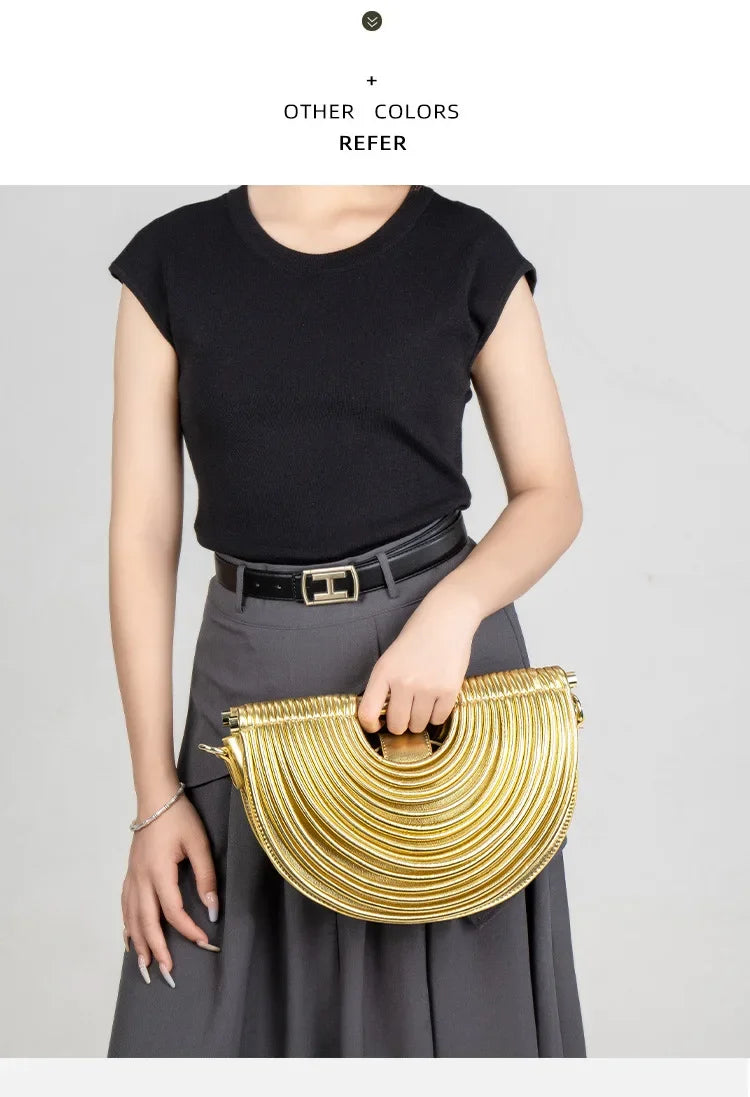 Fashionable Bamboo Fiber Woven Handbag Women's Clutch Bag Personalized High-End Sensation Soft Shell Bag Mobile Phone Pocket