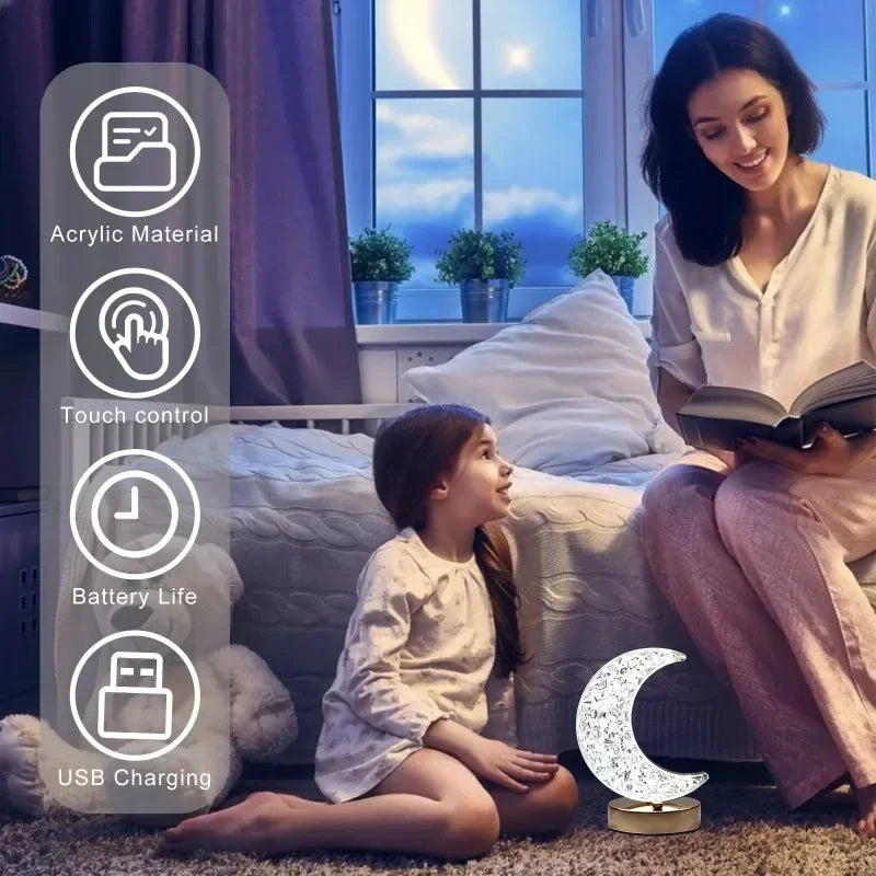 Lampe de table LED de chevet USB,