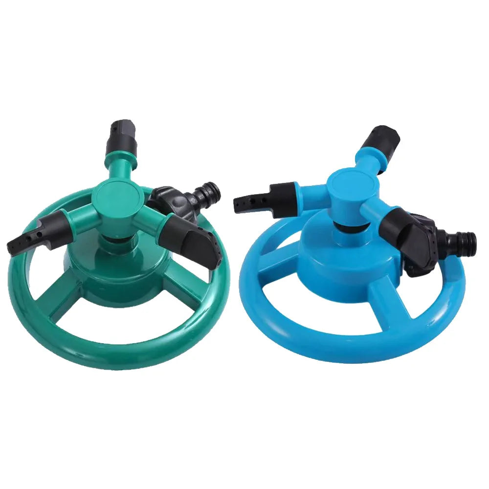 360 degree lawn rotating spray small disc sprinkler with three pronged rotatable plastic sprinkler for watering plants