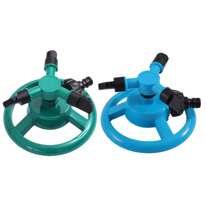 360 degree lawn rotating spray small disc sprinkler with three pronged rotatable plastic sprinkler for watering plants