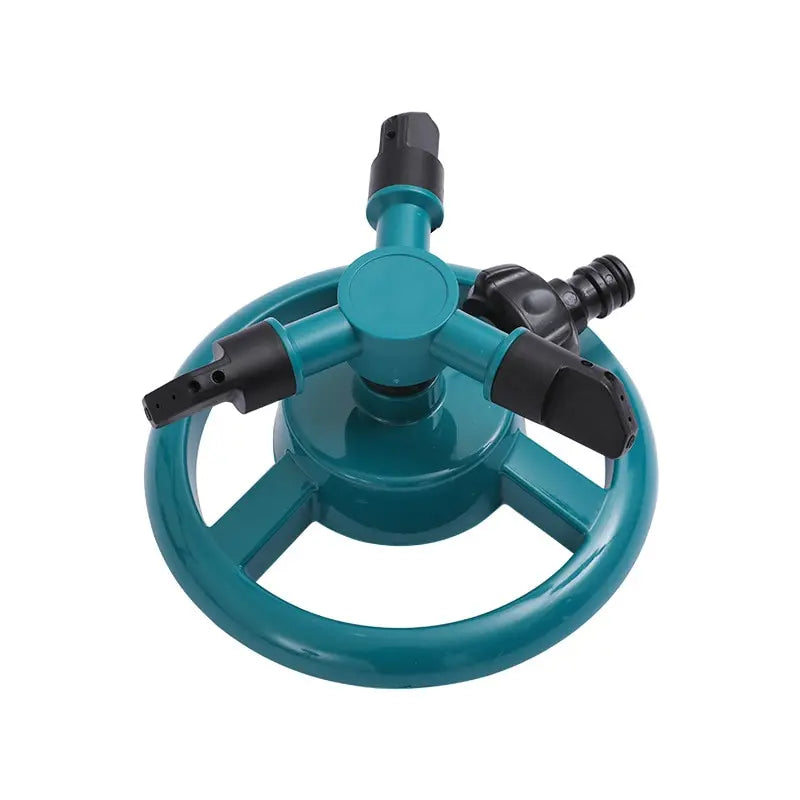 360 degree lawn rotating spray small disc sprinkler with three pronged rotatable plastic sprinkler for watering plants
