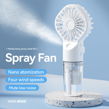 Ventilateur De Brumisation Portable Rose - Mini Ventilateur Brouillard USB Rechargeable 4 Vitesses Pour Maison, Bureau, Voyage