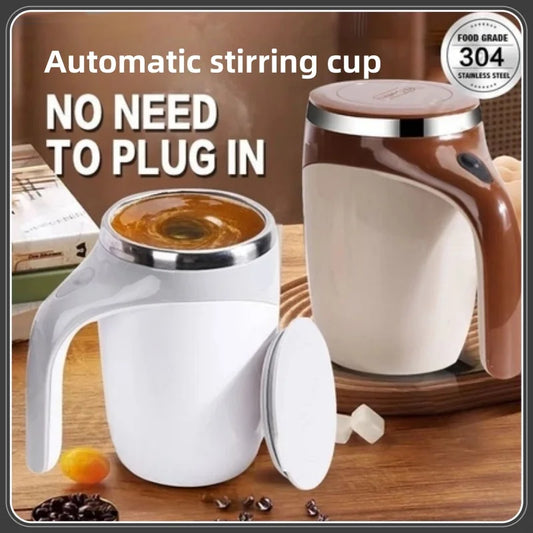 Ubitree Tasse à café avec mélangeur automatique rechargeable pour café, thé, chocolat chaud et plus encore – Gobelet de voyage isotherme en acier inoxydable pour la maison, le bureau