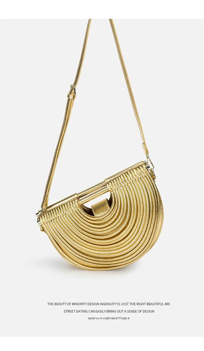 Fashionable Bamboo Fiber Woven Handbag Women's Clutch Bag Personalized High-End Sensation Soft Shell Bag Mobile Phone Pocket