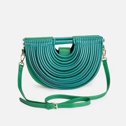 Fashionable Bamboo Fiber Woven Handbag Women's Clutch Bag Personalized High-End Sensation Soft Shell Bag Mobile Phone Pocket