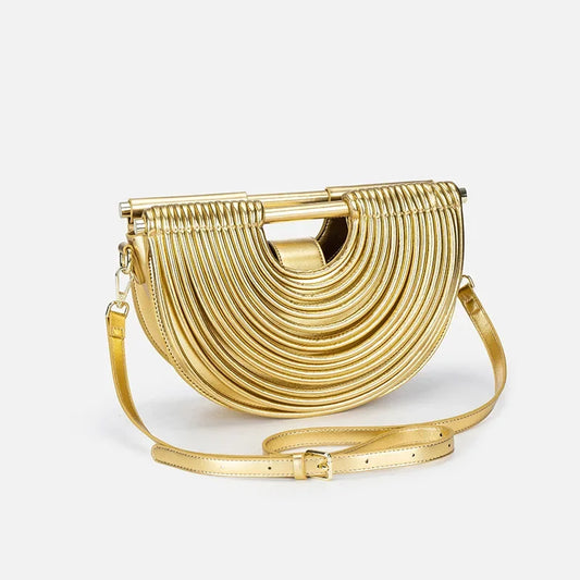 Fashionable Bamboo Fiber Woven Handbag Women's Clutch Bag Personalized High-End Sensation Soft Shell Bag Mobile Phone Pocket