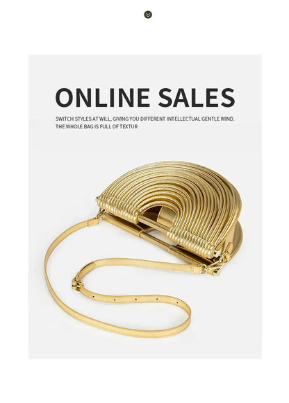 Fashionable Bamboo Fiber Woven Handbag Women's Clutch Bag Personalized High-End Sensation Soft Shell Bag Mobile Phone Pocket