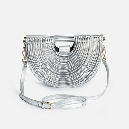 Fashionable Bamboo Fiber Woven Handbag Women's Clutch Bag Personalized High-End Sensation Soft Shell Bag Mobile Phone Pocket