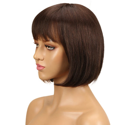 Mini human hair bob wig without glue (Brazilian wig - human hair)