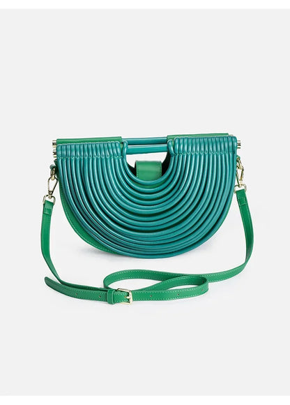 Fashionable Bamboo Fiber Woven Handbag Women's Clutch Bag Personalized High-End Sensation Soft Shell Bag Mobile Phone Pocket