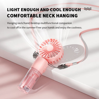 Portable Spray Fan 4 Vitesses – Brumisateur & Ventilateur Rechargeable USB